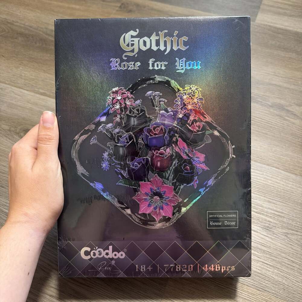 Coodoo Gothic Rose For You Brick Building Set With Holographic Art, New